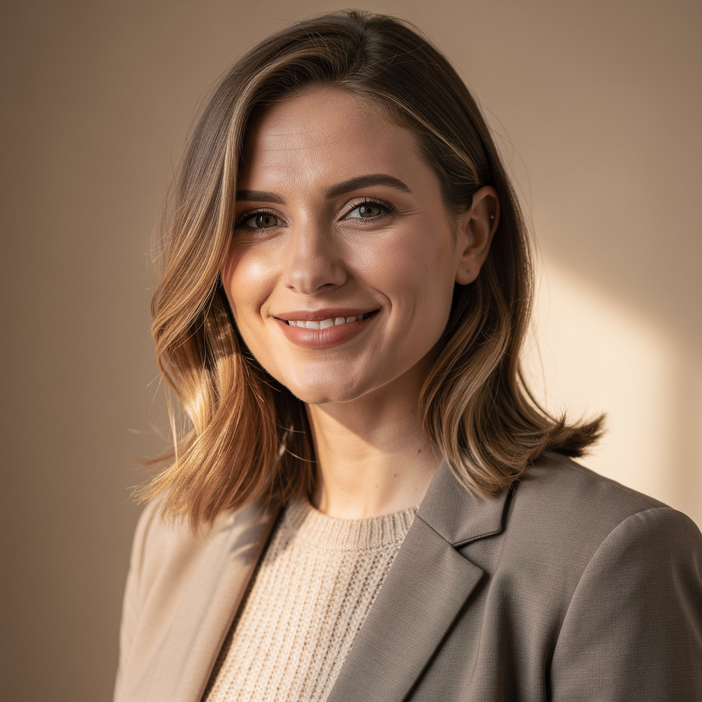 Portrait of a Belgian woman facilitator smiling