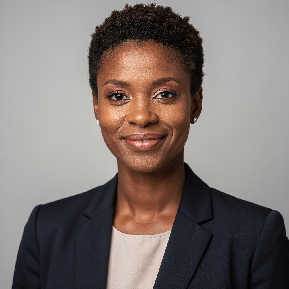 Portrait of a woman of Sub-Saharan African descent leading decision making sessions