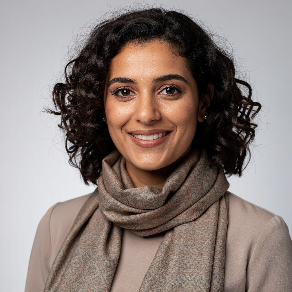Portrait of a woman of North African descent specialising in governance